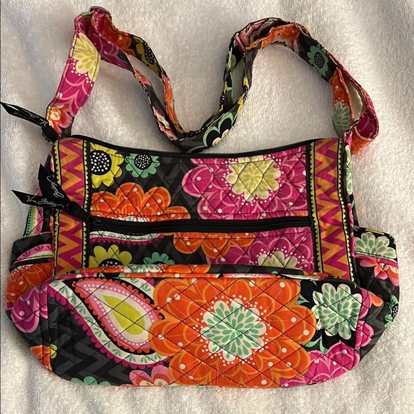 Vera Bradley Handbags - Vera Bradley Pink and Orange Quilted Shoulder Bag